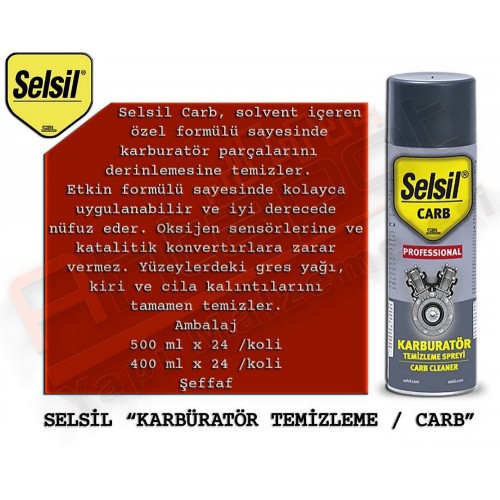 SELSİL KARBİRATÖR TEMİZLEYİCİ SPREY 500 ML (24 ADET)