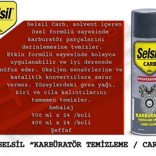 Selsil Karbiratör Temizleyici Sprey 500 ml – 24 Adet