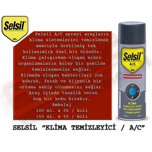 SELSİL KLİMA TEMİZLEYİCİ SPREY 150 ML (36 ADET)