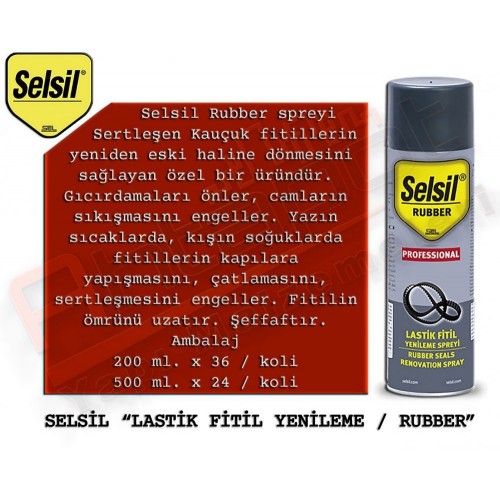SELSİL LASTİK FİTİL YENİLEME SPREY 200 ML (36 ADET)