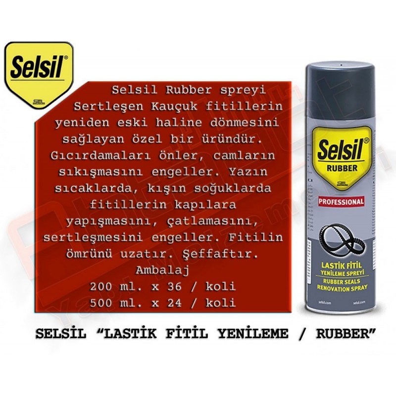 Selsil Lastik Fitil Yenileme Sprey 200 Ml (36 Adet)
