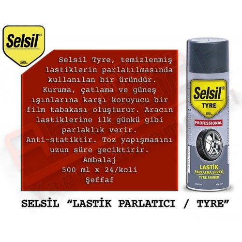 SELSİL LASTİK PARLATICI SPREY 500 ML (24 ADET)