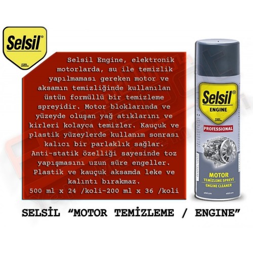 SELSİL MOTOR TEMİZLEME SPREYİ 500 ML (24 ADET)