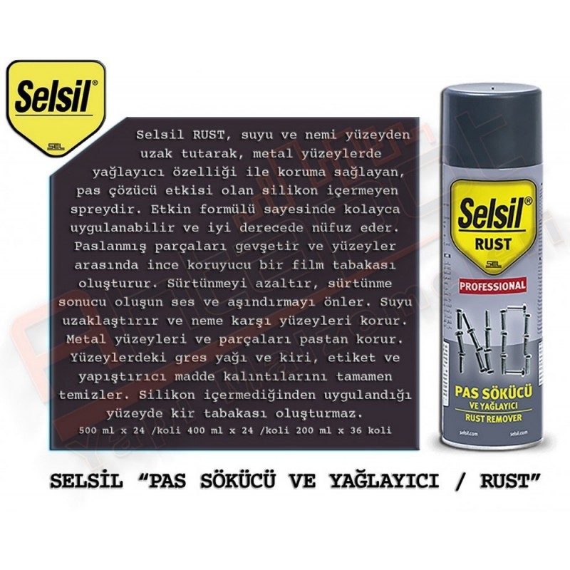 Selsil Pas Sökücü Ve Yağlayıcı Sprey 400 Ml (24 Adet)
