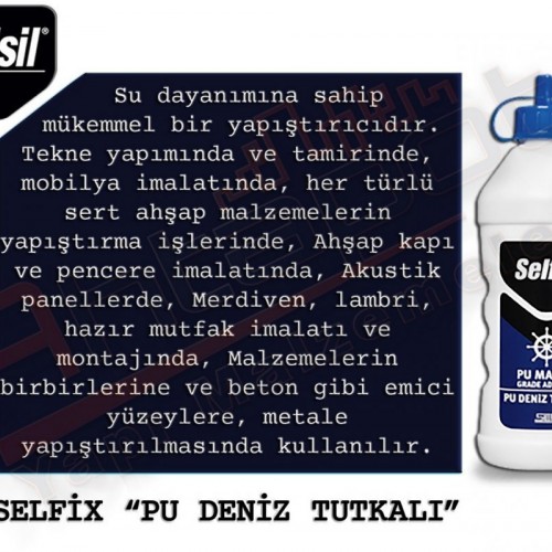 Selsil PU Deniz Tutkalı Selfix 500 gr (12 Adet)