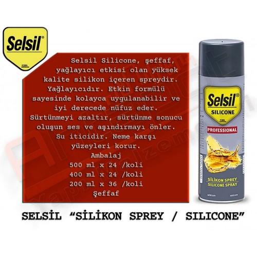 SELSİL SİLİKON SPREY 500 ML (24 ADET)