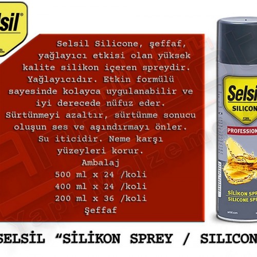 Selsil Silikon Sprey 500 Ml (24 Adet)