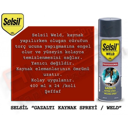 SELSİL SİLİKONSUZ GAZALTI KAYNAK SPREY 400 ML (24 ADET)