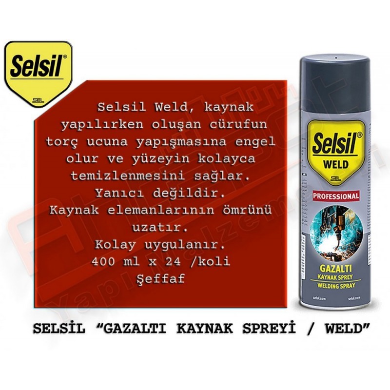 Selsil Silikonsuz Gazaltı Kaynak Sprey 400 Ml (24 Adet)