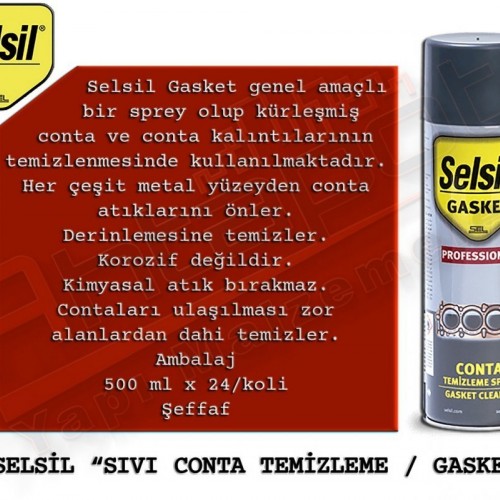 Selsil Sıvı Conta Temizleyici Sprey 500 Ml (24 Adet)