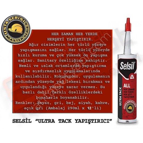 SELSİL ULTRA TACK YAPIŞTIRICI 290 ML (12 ADET)