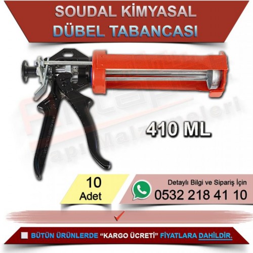 SOUDAL Kimyasal Dübel Tabancası (Kırmızı, 410ml, 10 Adet)