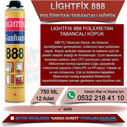 SOUDAL Lightfix 888 Yüksek Verimli Tabancalı PU Köpük (750ml)