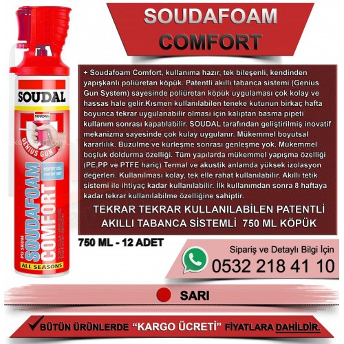 SOUDAL Soudafoam Comfort Pratik Uygulama Köpüğü (750ml)