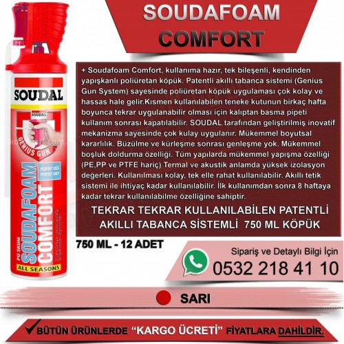 SOUDAL Soudafoam Comfort Pratik Uygulama Köpüğü (750ml)