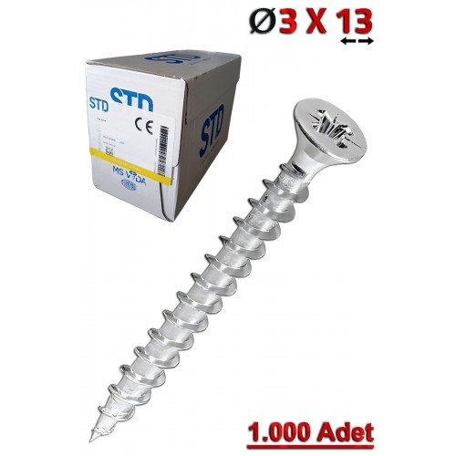 STD 3,0x13 Sunta Vidası (1.000 Adet)