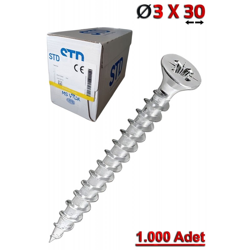 STD 3,0x30 Sunta Vidası (1.000 Adet)