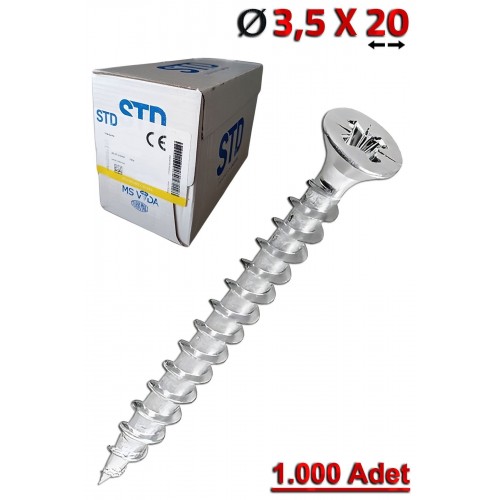 STD 3,5x20 Sunta Vidası (1.000 Adet)