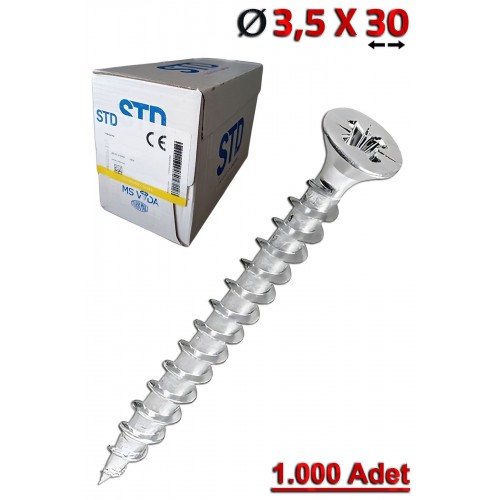 STD 3,5x30 Sunta Vidası (1.000 Adet)