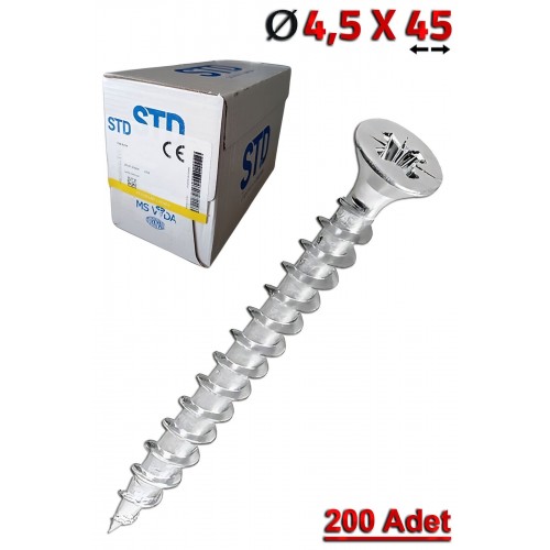 STD 4,5x45 Sunta Vidası (200 Adet)