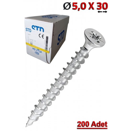 STD 5,0x30 Sunta Vidası (200 Adet)