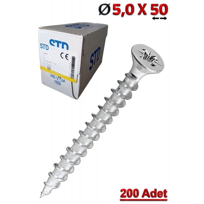 STD 5,0x50 Sunta Vidası (200 Adet) -
