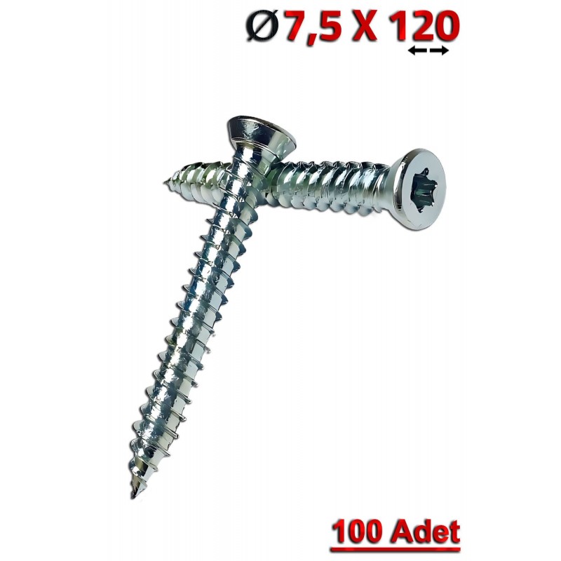 STD 7,5x120 Buldex Beton Vidası (100 Adet)