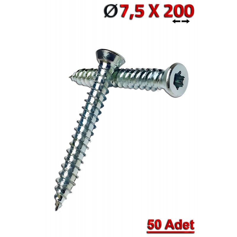 STD 7,5x200 Buldex Beton Vidası (50 Adet)