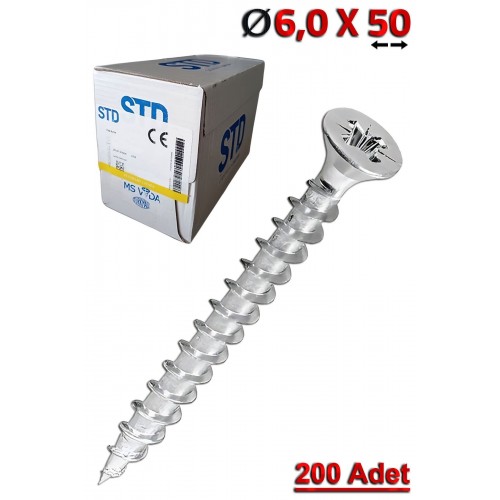 STD Sunta Vidası 6,0x50 (200 Adet)