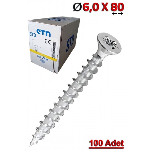 STD Sunta Vidası 6,0x80 (100 Adet)