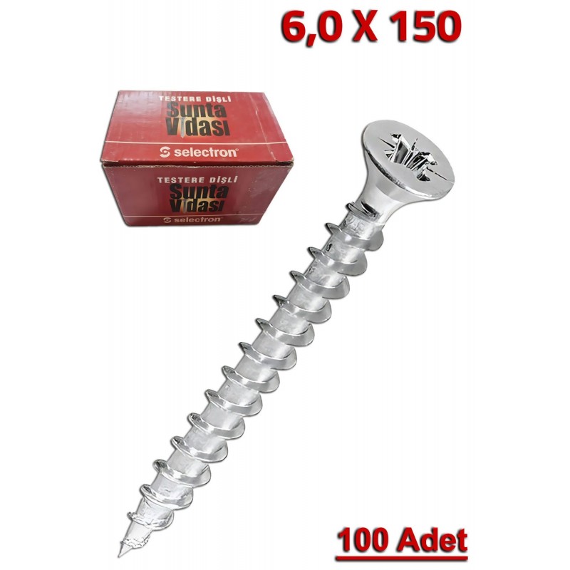 Selectron 6,0x100 Sunta Vidası (100 Adet)