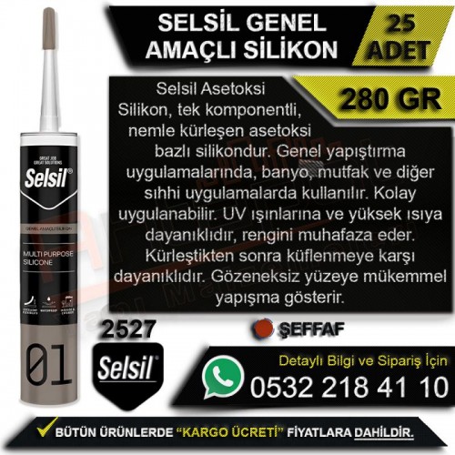 Selsil Dış Cephe Silikonu 300 Ml Şeffaf (25 Adet)