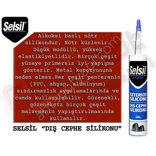 Selsil Dış Cephe Silikonu 300 Ml Şeffaf (25 Adet)