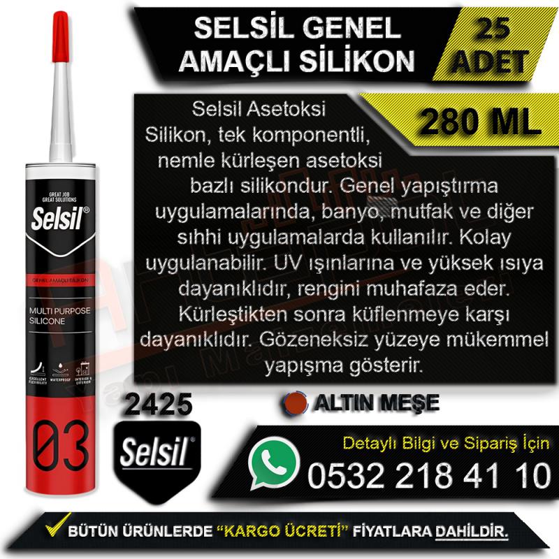 Selsil Genel Amaçlı Silikon 280 Gr Beyaz (25 Adet) -