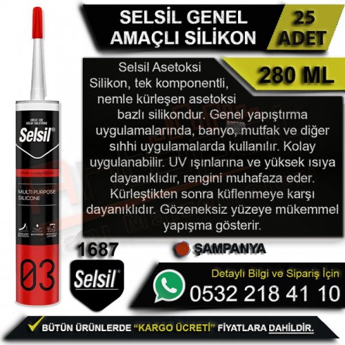Selsil Genel Amaçlı Silikon 280 Ml Beyaz (25 Adet)