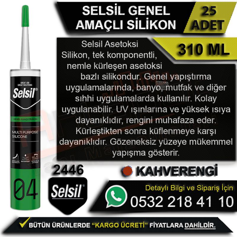 Selsil Genel Amaçlı Silikon 310 Ml Kahverengi (25 Adet) - Silikon Çeşitleri