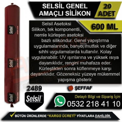 Selsil Genel Amaçlı Silikon 310 Ml Şeffaf (25 Adet)