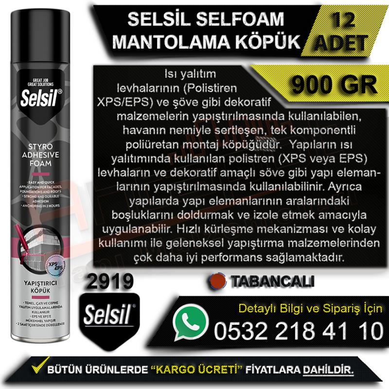 Selsil Selfoam Mantolama Köpüğü Tabancalı 900 Gr (12 Adet) -