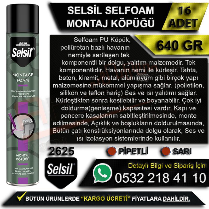 Selsil Selfoam Montaj Köpüğü 640 Gr Pipetli (16 Adet) -