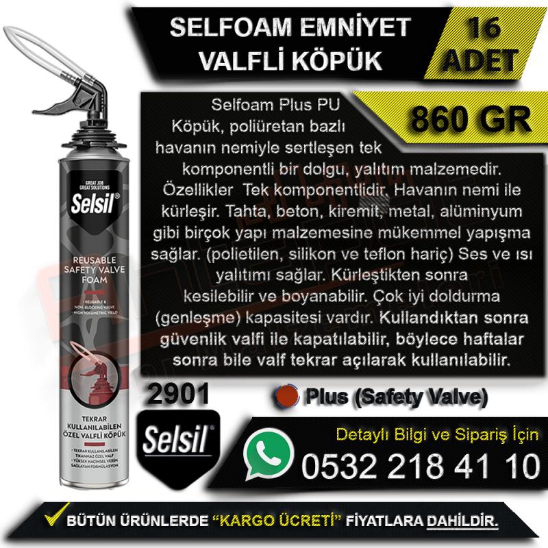 Selsil Selfoam Pu Köpük Emniyet Valfli 860 Gr (16 Adet) -