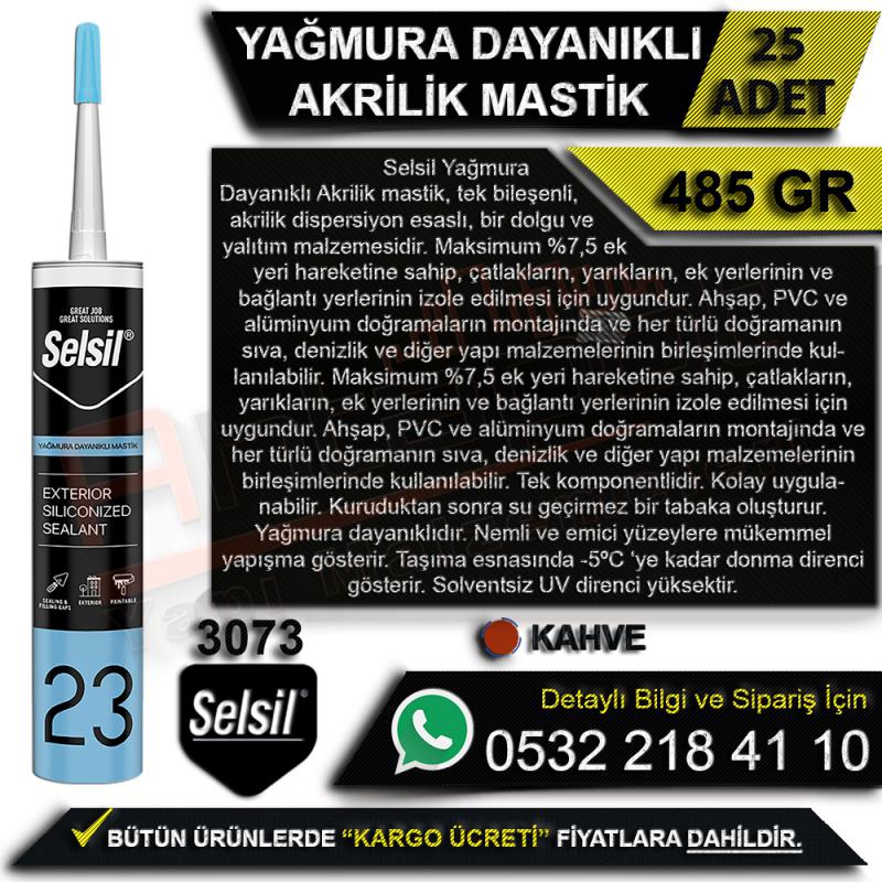 Selsil Yağmura Dayanıklı Akrilik Mastik Kahve 485 Gr (25 Adet) - Mastik Çeşitleri