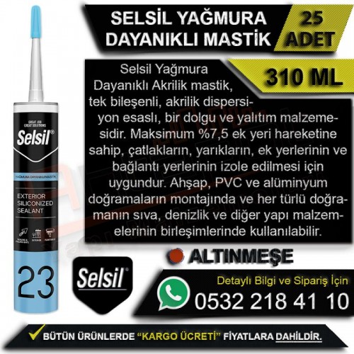 Selsil Yağmura Dayanıklı Mastik 310 Ml Altınmeşe (25 Adet)