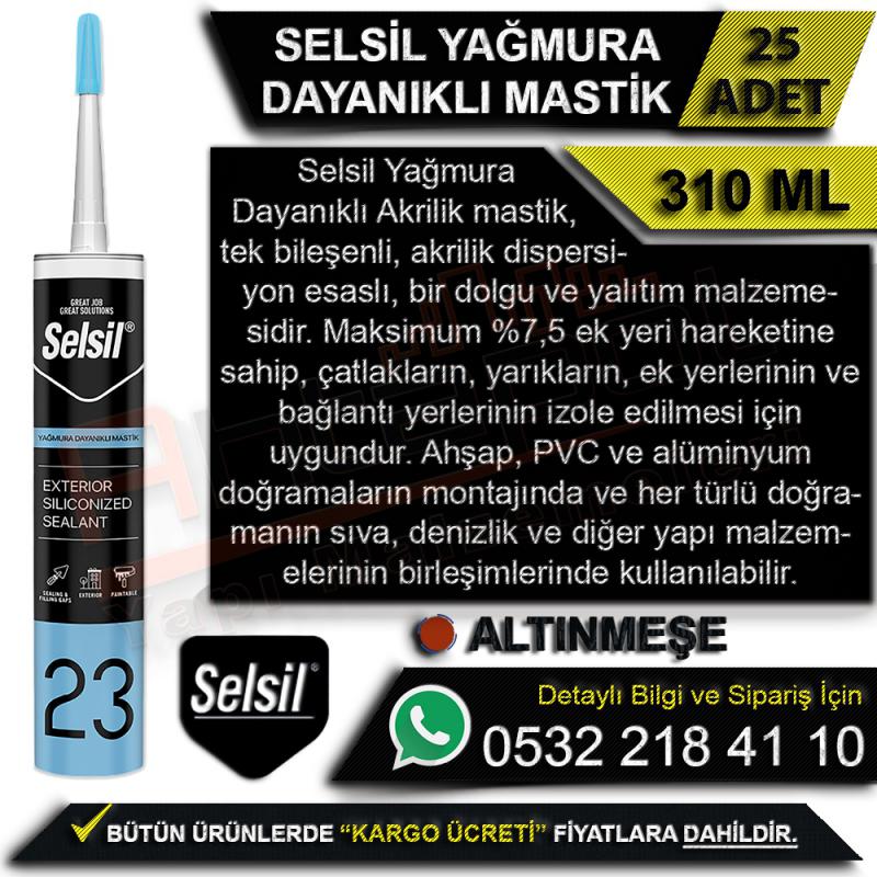 Selsil Yağmura Dayanıklı Mastik 310 Ml Altınmeşe (25 Adet) - Mastik Çeşitleri
