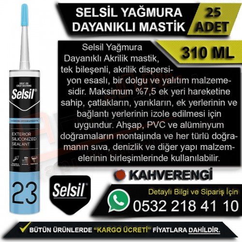 Selsil Yağmura Dayanıklı Mastik 310 Ml Kahverengi (25 Adet)
