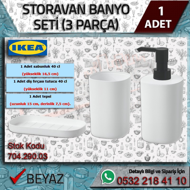 Storavan Sıvı Sabunluk Seti 3 Parça - ikea - Perakende Ürünler