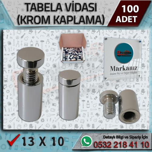 Tabela Vidası 13x10 mm Tabela Yükseltme Vidası – 100 Adet