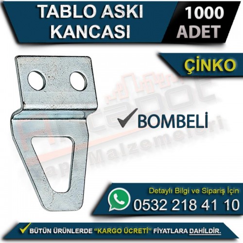 Tablo Askı Kancası Bombeli Çinko (1000 Adet)