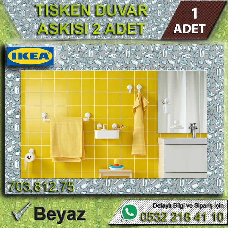 Tısken Duvar Askısı, Beyaz 2 Adet - Perakende Ürünler