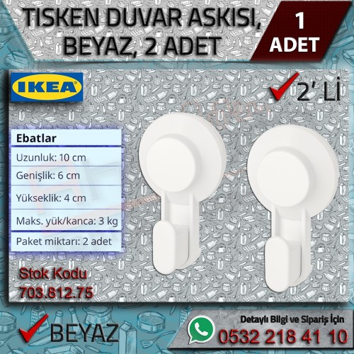 Tısken Vantuzlu Duvar Askısı 2’li