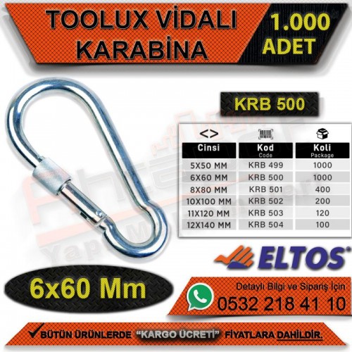 Toolux Vidalı Karabina 6x60 Mm (1000 Adet)